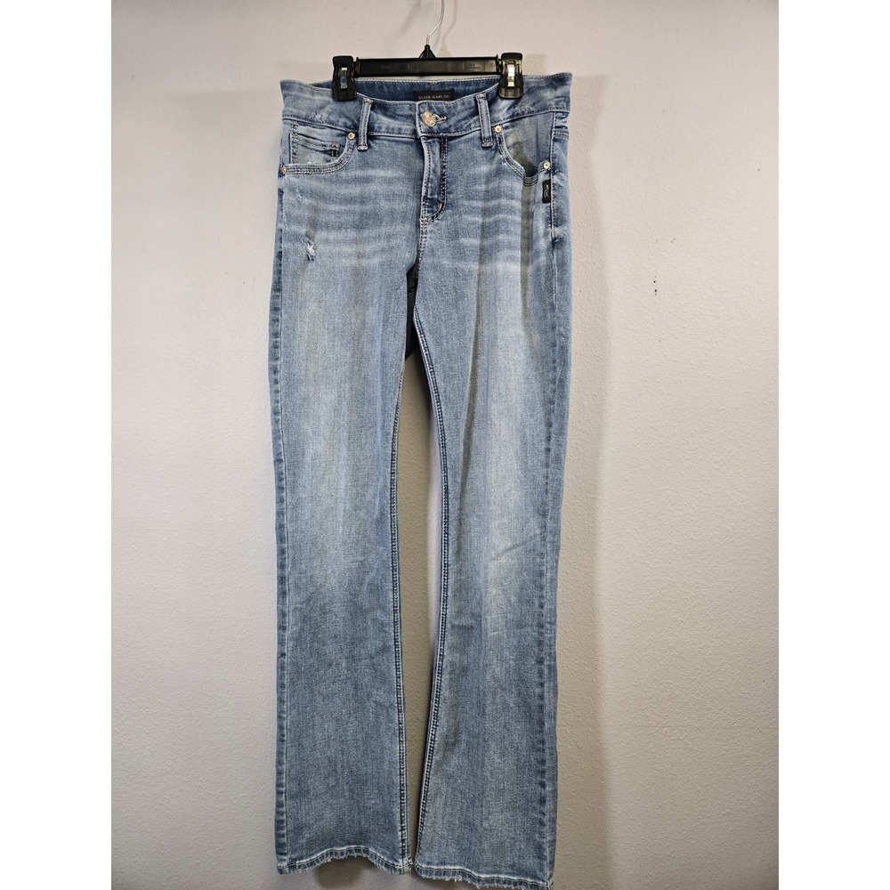 Silver Jeans Co Light Wash Distressed Bootcut Denim Jeans 29